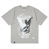 Angel Oversized Short Sleeves T-Shirts Gray / Black