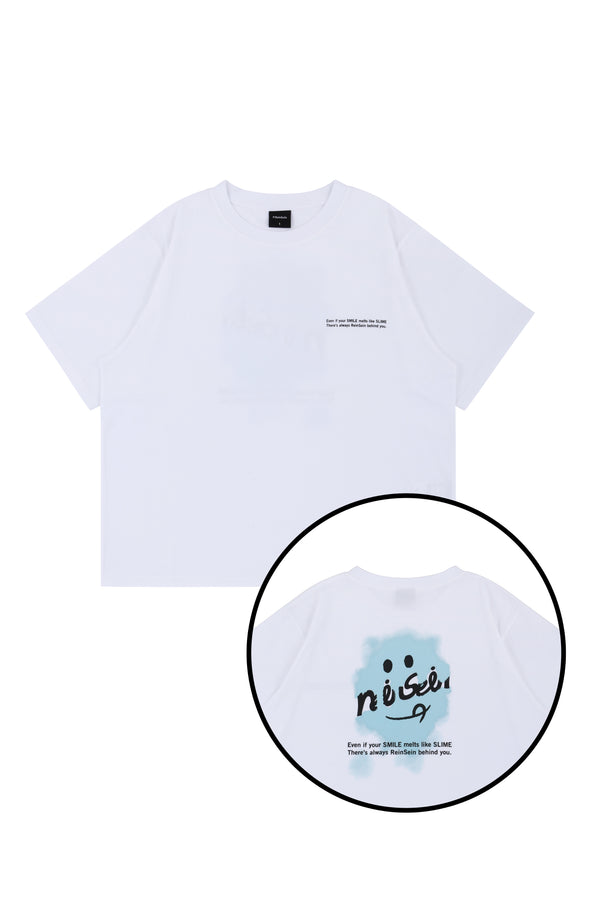 White smile dust overfit short sleeve t-shirts