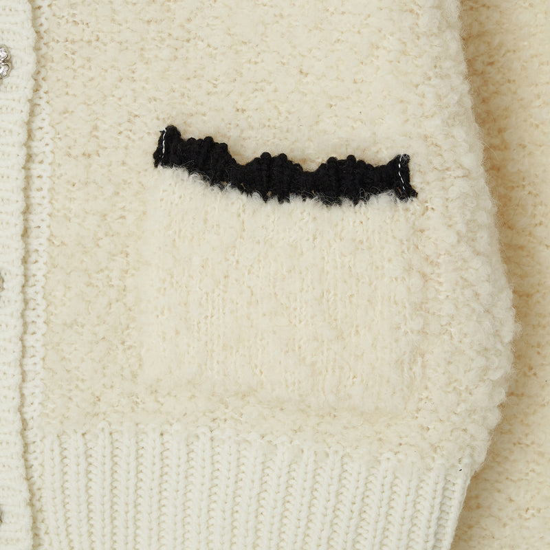 fluffy knit cardigan (ivory)