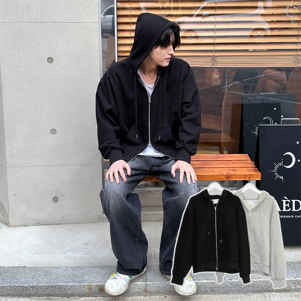 Poi two-way hooded zip-up