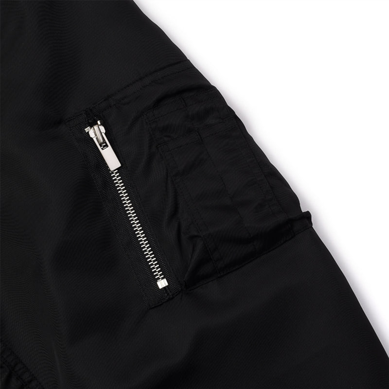 [UNISEX] Reversible Logo-Appliqued Cotton-Corduroy Bomber Jacket (Black)