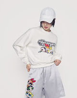 [24SS] The Powerpuff Girls x acmedelavie  logo crop sweatshirt CREAM