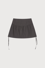 Cotton Ballon Mini Skirt Charcoal