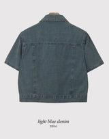 Vintage Denim Short Sleeve Jacket (2color)
