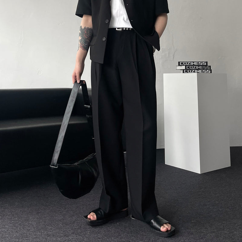CR Clock Two-Tuck Wide Pants (2 colors)