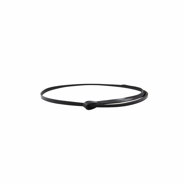 String Leather Belt (BLACK)