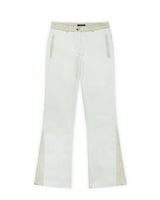 Metal Triclipse Leather Mix Bootcut Pants White