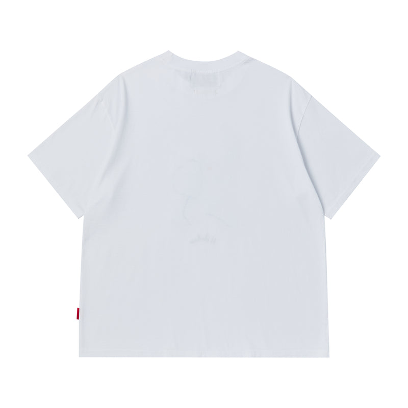 [COLLECTION LINE] オールハンドメイドアートワーク1/2Tシャツ　ホワイト
