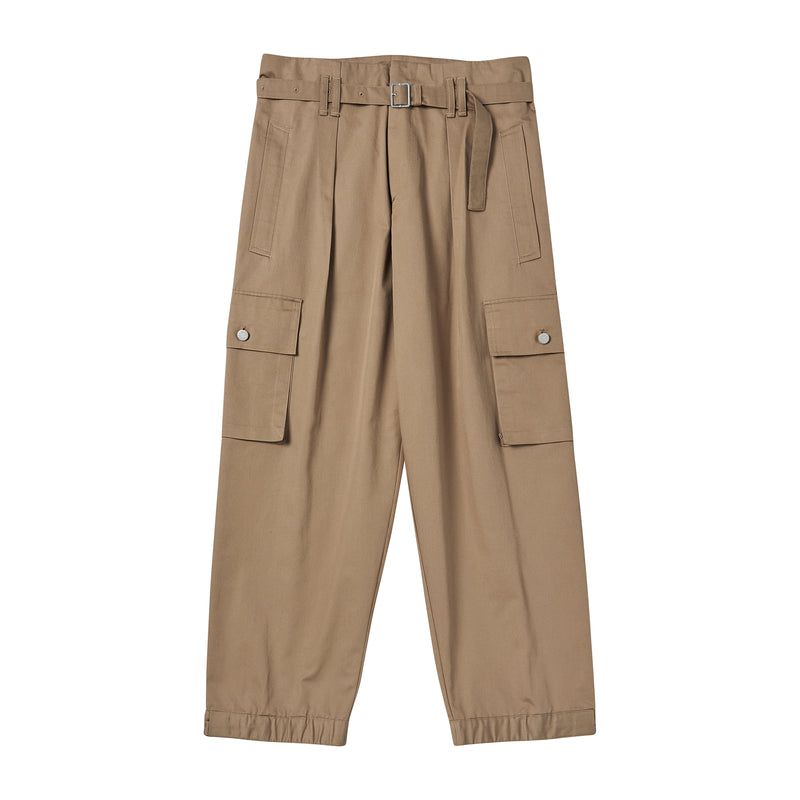 [COLLECTION LINE] ARCHIVE 90'S MILITARY BELTED CARGO PANTS BEIGE