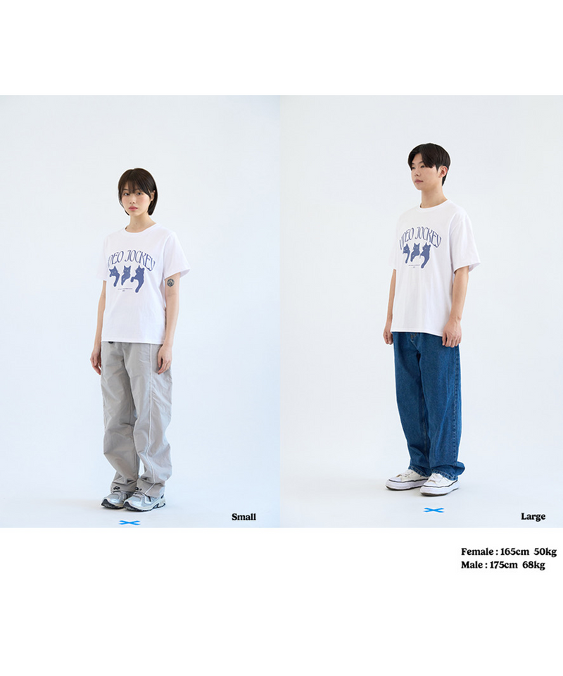 ニャンニャンニャンTシャツ [WHITE/BLUE]