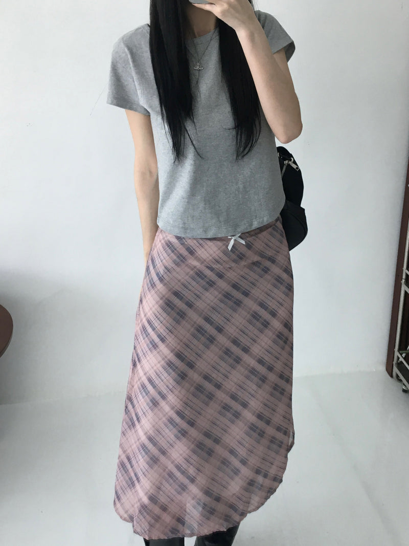 Say checkered skirt (2 colors)