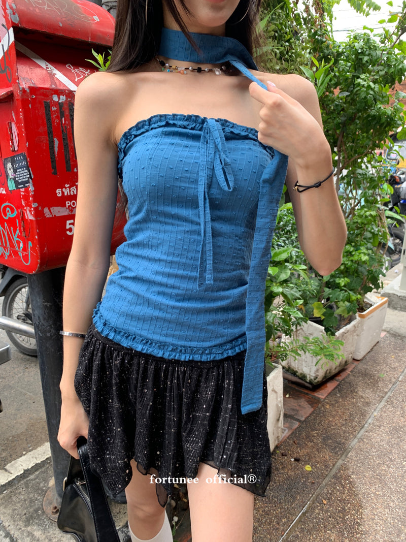 Cool Blue Scarf Tank Tube Top