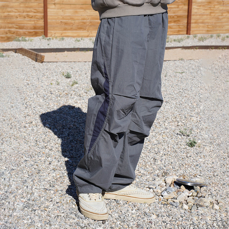 Iron grey patchwork parachute casual pants