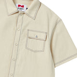 [COLLECTION LINE] MARINE SHELL BUTTON SOFT LINEN SHIRT IVORY