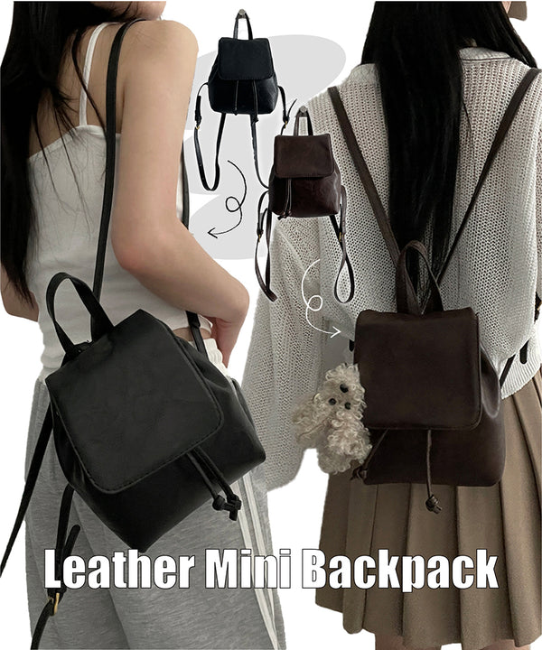 Toffee Nut Leather Mini Backpack