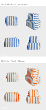 Stripe terry pouch_Small (6colors)
