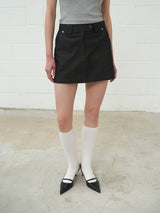 Point Belt  Mini Skirt Black