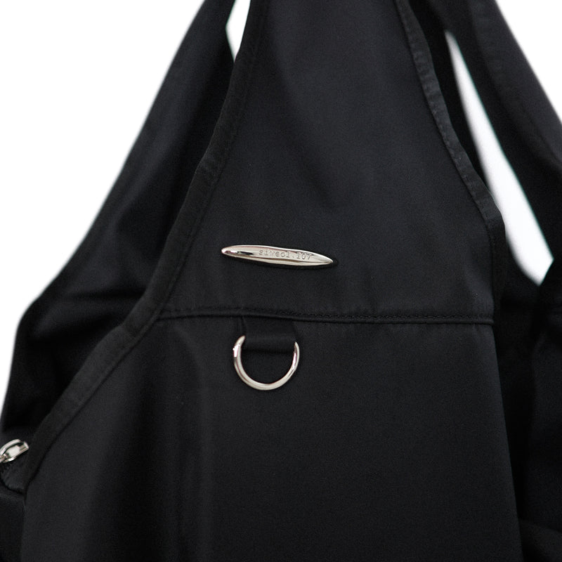 [Nylon] bow shoulder bag (black)