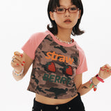 Strawberry Raglan Crop T-shirt [2Color]