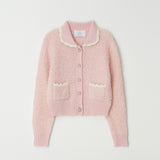 fluffy knit cardigan (pink)