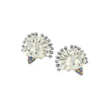 Triceratops L Silver Clip Earrings