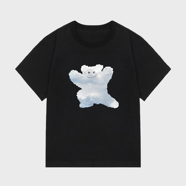 [WOMAN] Big Cloud Bear Smile Slim Short Sleeve T-Shirt