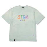 Crayon STGM Vintage Washed Oversized Short Sleeves T-Shirts Charcoal / Sky Blue