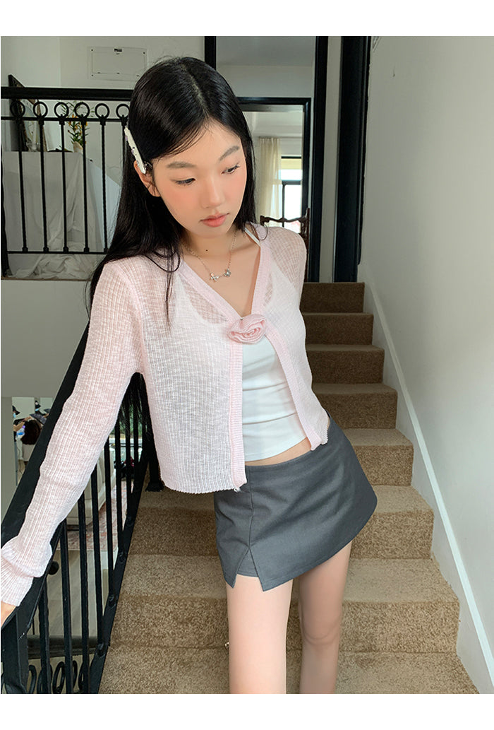 Gray Slimming Mini Pants Skirt