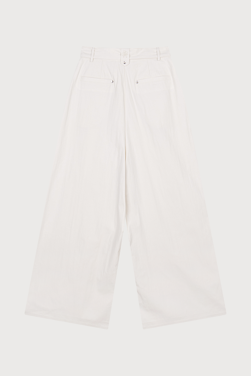 Belt Detail  Wide Pants Cream