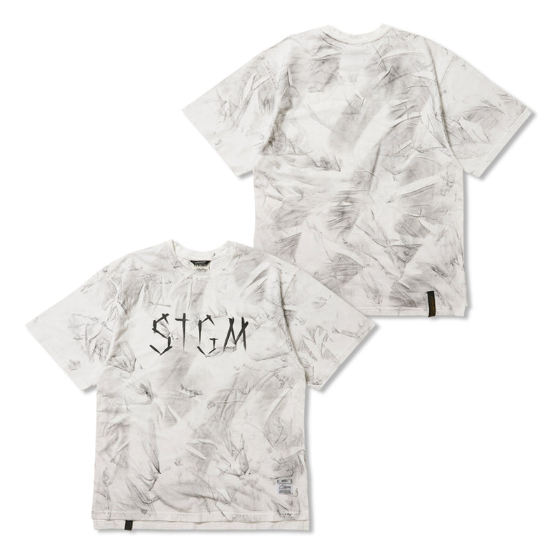 STGM Paint Dirty Washed Oversized Short Sleeves T-Shirts White / Black