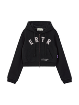ERTR Appliqué Hoodie Small Fit Zip-up Black
