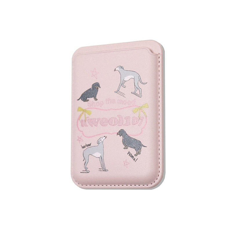 puppy magnet wallet (pink)