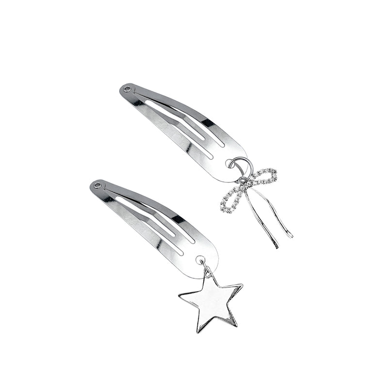 [SET] Ribbon Star Hair Clip Pins