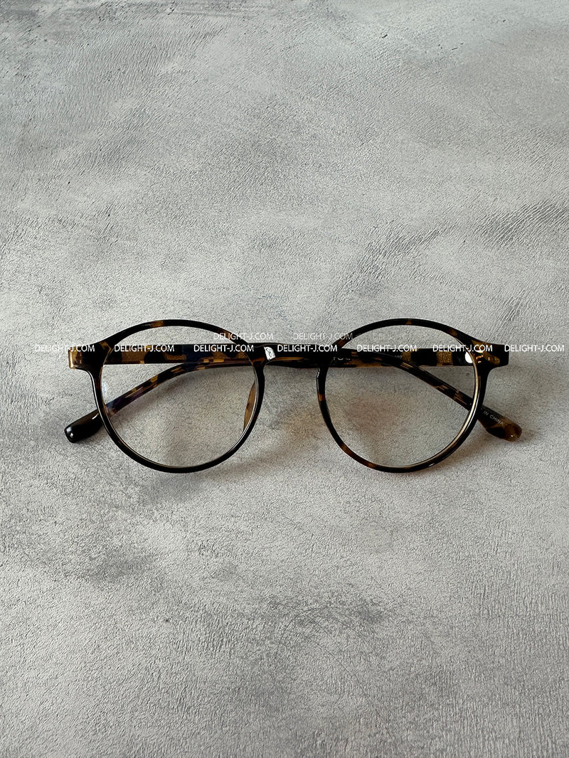 leopard-leopard horn-rimmed glasses