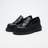 VATIC PENNY LOAFER Polished leather penny loafers with a 63mm internal and external height increase