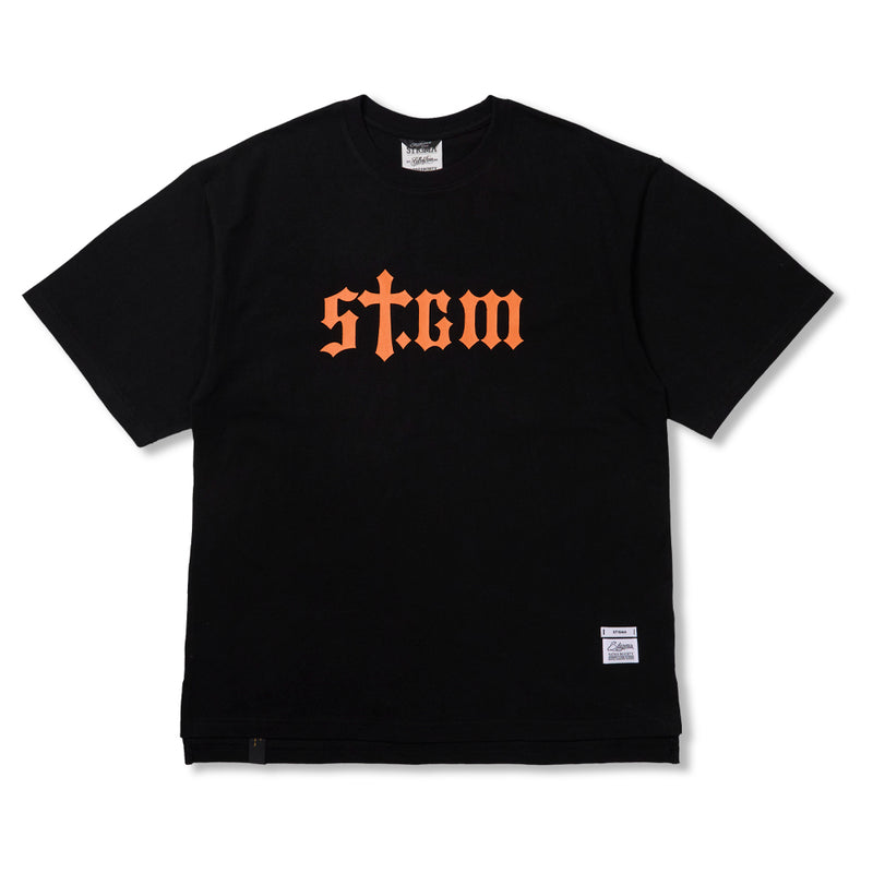 STGM Logo Oversized Short Sleeves T-Shirts Black / White Melange