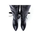 Ribbon Boots Heel(Black)