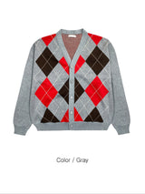 LMN Perry Argyle Coloring Cardigan (2 colors)