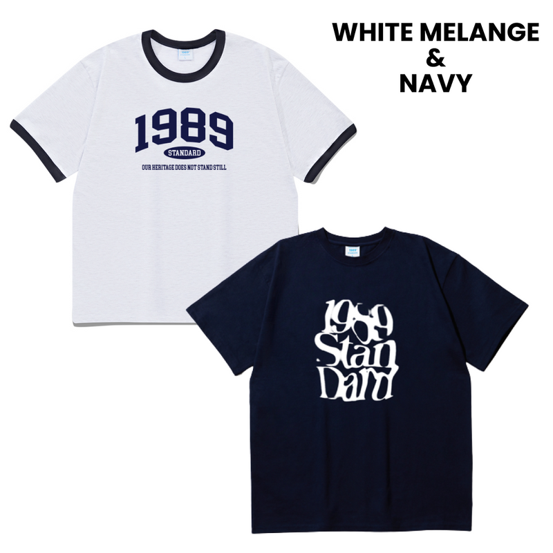 【SET】1989 クールコットンリンガー半袖（WHITE MELANGE）+イルージョン クールコットンオーバーフィット半袖