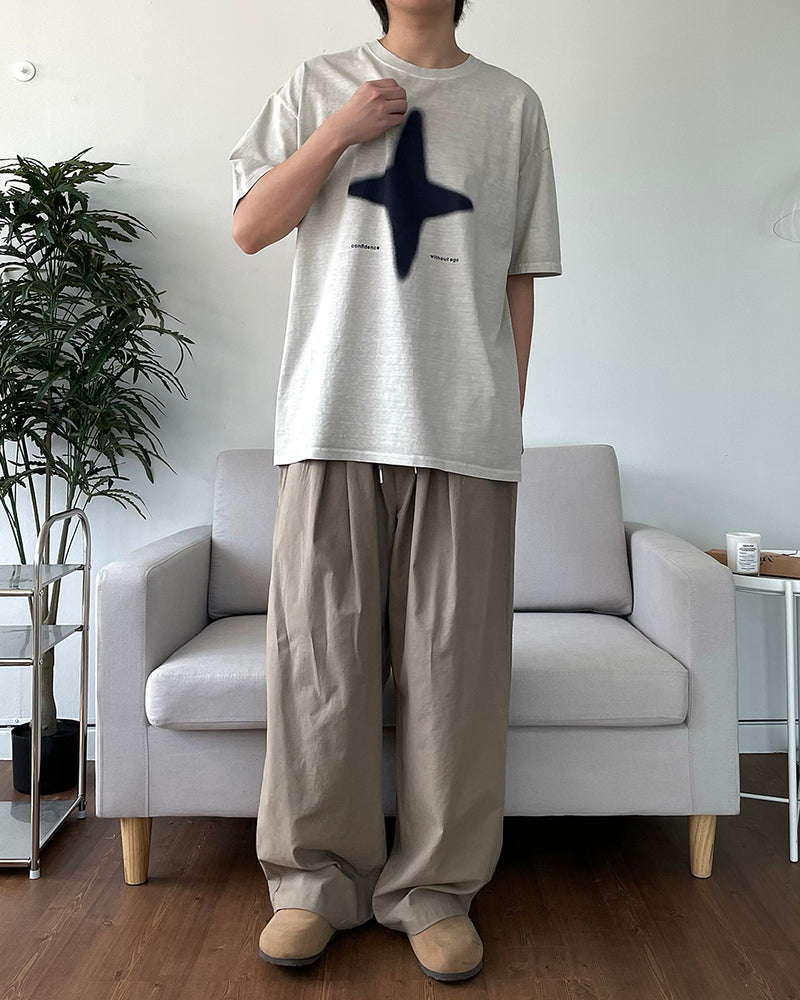 Linen one-tuck pants