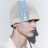 DENIM PATCHED BEANIE - IVORY