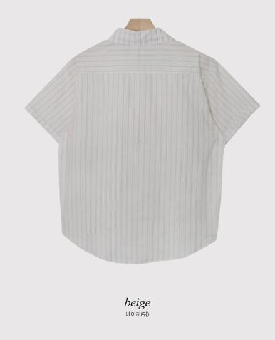 Summer Stripe Loose Short Sleeve Shirt (2color)