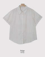 サマーストライプルーズショートスリーブシャツ(2color)
