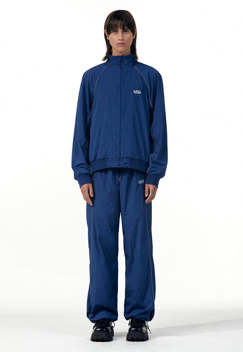 Track logo piping wide pants - LIGHT NAVY