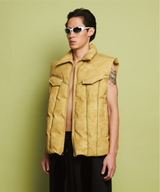 LEATHER RAW DOWN VEST