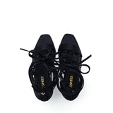 Satin Strappy Sandal Heel(Black)
