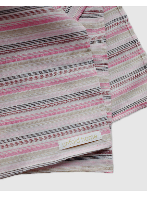 パッチワークキッチンクロス / [unfold home] Stripe Kitchen Cloth (Pink)