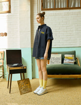 Yellow Dream Star Soft Navy Short-Sleeved Shirt [Unisex]