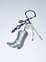 Silver Boots Pendant Keyring Charm