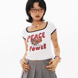 PEACE Crop T-shirt [2Color]